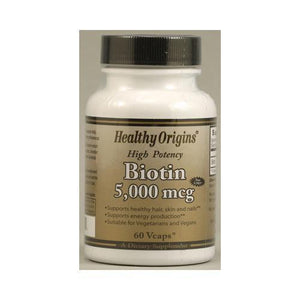 Healthy Origins Biotin 5000 mcg (60 Veg Caps)