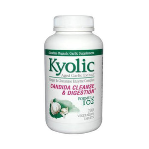 Kyolic Aged Garlic Extract Candida Cleanse and Digestion Formula 102 (1x200 Veg Tablets)
