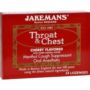 Jakemans Throat and Chest Lozenges  Cherry  24 Pack